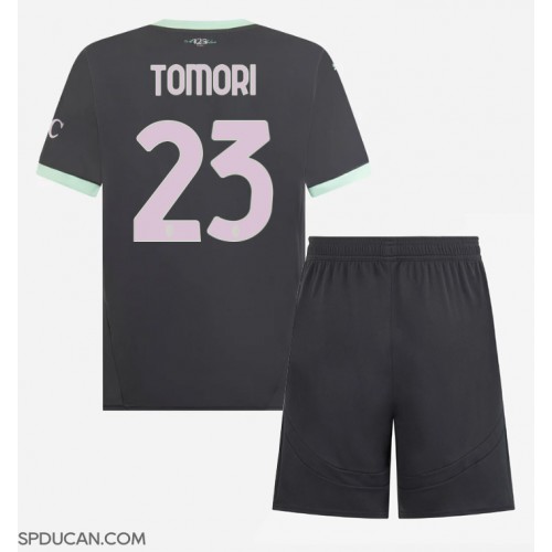 Dječji Nogometni Dres AC Milan Fikayo Tomori #23 Rezervni 2024-25 Kratak Rukav (+ Kratke hlače)